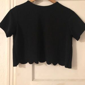 Crop top with scallop and open-back detail